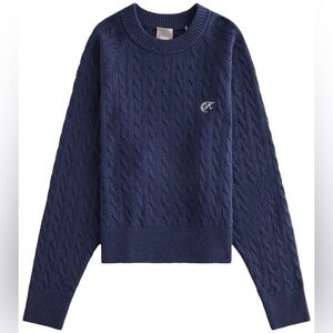 NWT KITH Woman Beverly Cable Knit Sweater - Navy Blue